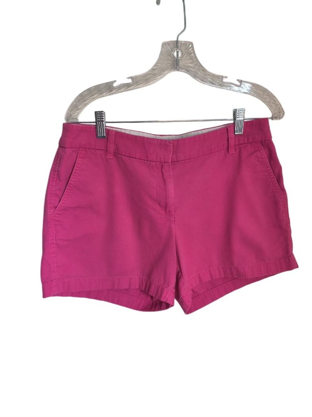 J. Crew womens bright fuchsia flat front Barbiecore chino shorts - size 8
